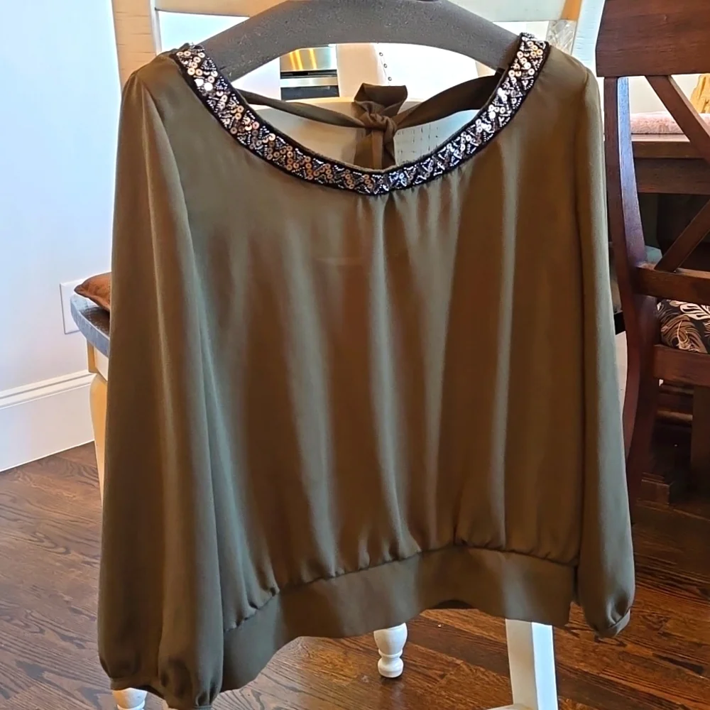 Sequin Neck Top